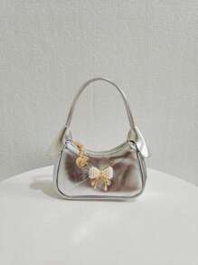 Geantă de mână cu decorare cu fundă de perle pentru copii, geantă de umăr pentru cadou de ultimă generație la modă pentru fete, poșetă mini portofel Princess Trend - o marime - Vizualizare 14