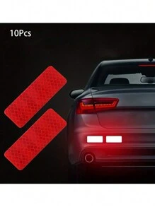 10pcs Car Bumper Reflective Safety Stickers, High Visibility Reflective Tape, Suitable For Cars, Motorcycles, Bicycles, Trucks