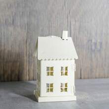 1pc White Metal House Candlestick, Decor Candle Holder, Valentine Home Decoration, Room Aesthetic, Candles Not Included Best Gifts Birthday - White - View 11