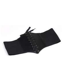 Cinturón Elástico Tipo Corset Cintura De 65 A 85 Cm Ancho - Negro - Ver 6