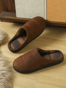 Simple Plaid Casual Men Suede Non-Slip Indoor/Outdoor Slippers