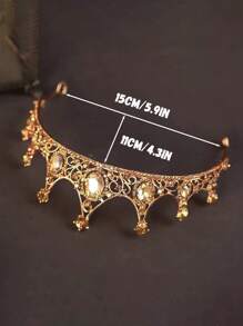 1 szt. Vintage Rhinestone Tiara-królewska korona ślubna dla panny młodej, elegancka księżniczka świąteczna korona kostium opaska na głowę akcesorium do włosów z kryształem, lśniąca korona królowej nadaje się na prezenty świąteczne dla dziewcząt na cosplay i imprezę halloweenową