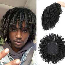 Belle Show 6Inch Dreadlock Hair Topper Wig With Clip In Braided Half Wigs 110g Synthetic Topper Dread Locks Black Soft Short Wig - Multicolor - View 2