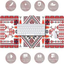 Juego de 4 piezas de almohadillas para ratón con patrón geométrico - Incluye almohadilla para ratón grande, reposamuñecas para teclado, reposamuñecas para almohadilla de ratón y posavasos - Ideal para su escritorio - Material de goma con diseño ergonómico y superficie antideslizante - color - Ver 4