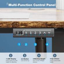 OLIXIS Electric Adjustable Height Standing Desk - 55 X 24 Inch Sit To Stand Up Desk With Splice Board, Rising Home Office Computer Table With 2 Hook And Wire Hole For Work