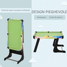 Tavolo da Gioco 4 in 1 per Calcio-Balilla, Biliardo, Air Hockey e Ping Pong con Accessori Inclusi, Tavolo Pieghevole in MDF e Plastica, Multicolore - Multicolore - Visualizzare 5