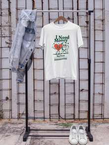 Women's Cotton T-Shirt I NEED MONEY Casual Vibe Blouse - 白色 - 查看 4