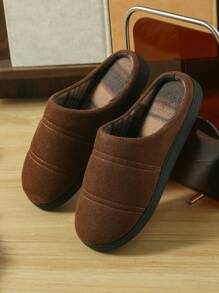 Simple Plaid Casual Men Suede Non-Slip Indoor/Outdoor Slippers