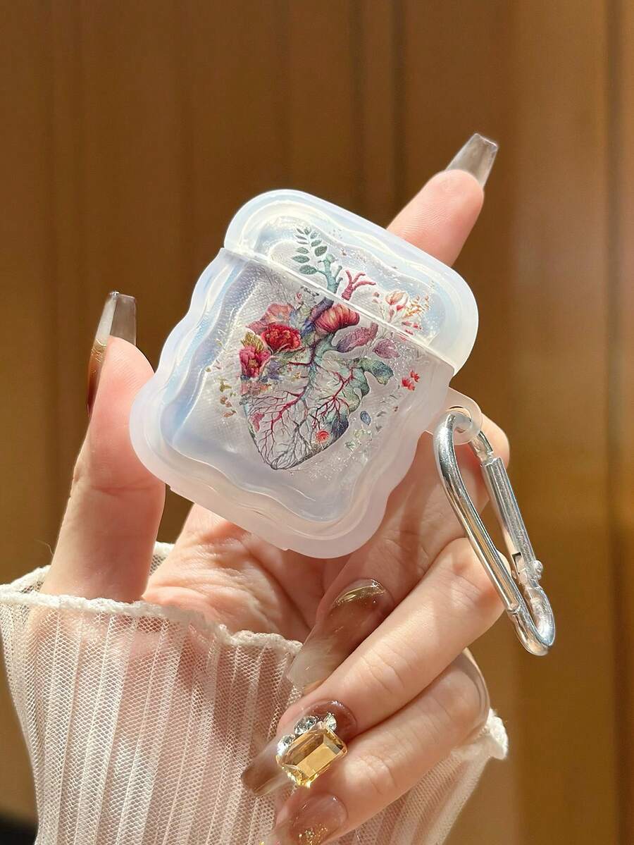 1 pieza Estuche para auriculares con forma de corazón compatible con AirPods - Multicolor - Ver 1
