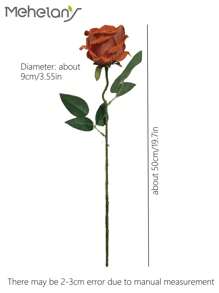 MEHELANY Bó hoa cưới giả màu vàng kim 5 bông/4 bông/1 bông, chất liệu nhung mềm mại như thật, hoa trang trí giả, hoa hồng giả, thích hợp làm quà tặng ngày Valentine, tiệc cưới, trang trí nhà cửa, quà sinh nhật, trang trí trong nhà/ngoài trời, cắm bình (Lưu ý: Có thể có mùi nhẹ, vui lòng đặt gần cửa sổ trong 1-2 ngày để thoáng khí) - màu cà phê - Xem 4