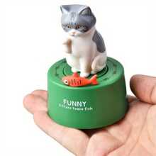 1pc Cute Cat Shape Kitchen Timer, Magnetic Reminder Cooking Clock, Loud Alarm Counter, Manual Timing For Learning & Exercise, Student Yoga Reminder - Multicolor Timer - View 1
