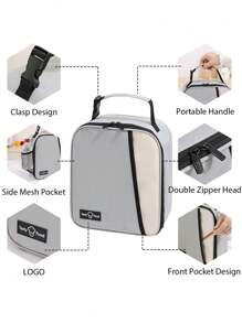 1pc Dopamina Graphic Isolado Saco de Almoço, Grande Capacidade Tote Para Crianças