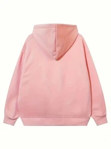 Casual Cartoon Print Sweatshirt Sweatshirt, Autumn/Winter - Pink - View 3