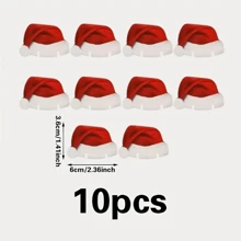 5/10pcs, Christmas Hat Wine Glass Decoration Card Party Tableware Party Supplies Christmas Hat, Wine Glass Card, Christmas Red Wine Glass, Champagne Glass Card, Holiday Decoration Card Suitable For Christmas Party Decoration,Christmas
