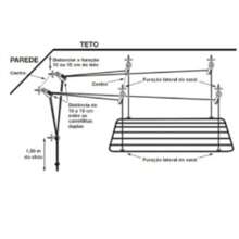Black Steel Ceiling Clothesline 90x56CM + Apartment Installation Kit - Maxeb - 白色 - 查看 3