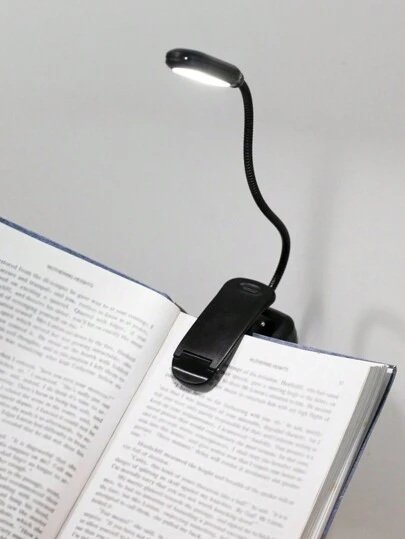 1pc Portable Battery Powered Book Light With Clip On, Arm Adjustable Book Reading Lamp At Night,Flexible Desk Table Book Lamp, Suitable As Reading Light At Night And As Outdoor Travel Lighting,Light For Reading Baby Shower Family Decorations Gifts