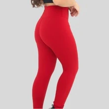 Sports Leggings Gym Yoga Without High Waist Suplex Basic Fashion Fitness Sports, Casul, Walking Training - 紅色 - 查看 1