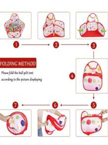 1 Pieza Tienda De Juegos Para Niños De 1.2m Con Piscina Deportiva Interior Para Baloncesto,Tienda De Campaña Con Cerca De Piscina De Baloncesto De 1.2 M Para Piscina De Juguete Para Bebés Interior/exterior,Parque Infantil Plegable Para Bebés, Juegos Indoors Y Al Aire Libre, Juguete De Fiesta (bolas No Incluidas) - Multicolor - Ver 5