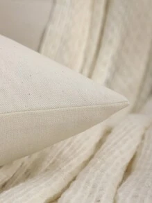 Miater 1pc Plush Pumpkin Embroidered Pillow Cover, Thanksgiving Decoration For Living Room & Bedroom - Beige - View 6