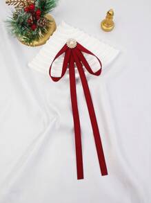 1 pièce Nœud papillon et broche simples faits à la main de style universitaire, en couleur unie pour femmes. Convient pour les sorties quotidiennes, les uniformes, les uniformes scolaires, etc. L'option A est en polyester, l'option B est en velours. Noël - Multicolore - Voir 18