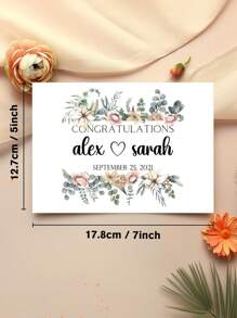 1pc Customized Folding Greeting Card, Personalized Name And Date Card, Customized Card, Personalized Wedding Card, Wedding Day Card, Personalized Name And Date Card, Personalized Card, Calendar Wedding Congratulations Card, Happy Wedding Anniversary Card, Wedding Anniversary Gift For Newlyweds, Unique Gift For Wife/Husband, Suitable For Wedding, Anniversary, Back To School, Stationery - Style 2 - View 5