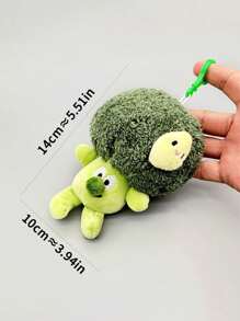 1pc Creative Broccoli Shaped Keychain Plush Toy, Cute Backpack Pendant, Gift For Couples & Friends - Multicolor - View 12