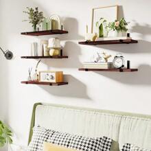 Tomnk 5 kệ nổi, kệ tường rộng 4,7 inch, đồ sắp xếp phòng tắm, đồ treo tường, nghệ thuật treo tường, đồ trang trí nhà mùa thu, kệ lưu trữ tường bằng ván mộc mạc cho phòng ngủ, phòng khách, nhà bếp, phòng tắm, đồ trang trí nhà cửa, phòng giặt ủi, văn phòng và cây xanh trang trí phòng - 5 quả óc chó màu nâu - Xem 8