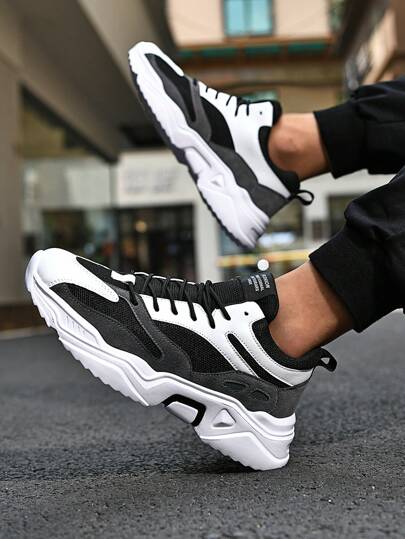 Pantofi sport casual pentru bărbați, la modă, cu talpă groasă, pantofi de mers confortabil, respirabili, pentru vară