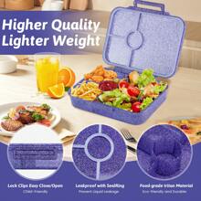 Hộp đựng cơm trưa Bento 4 ngăn Tritan có kim tuyến, chống rò rỉ, an toàn với lò vi sóng/máy rửa chén, quà tặng Giáng sinh, đồ dùng học tập - Nhiều màu - Xem 4