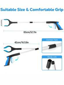 1 件可折叠抓取工具，32.7 英寸超长便捷垃圾拾取爪抓取工具，移动辅助延长臂用于垃圾收集（蓝色） - 彩色 - 查看 7