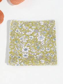 1pc Men's Casual Ditsy Floral Pattern Pocket Square Handkerchief, Suitable For Dating, Daily Wear, Banquet Matching