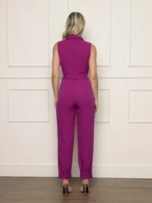 Jumpsuit With Tailoring Belt LR927 - Rosa Roja - Ver 2