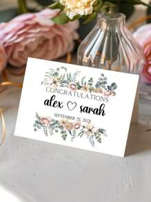 1pc Customized Folding Greeting Card, Personalized Name And Date Card, Customized Card, Personalized Wedding Card, Wedding Day Card, Personalized Name And Date Card, Personalized Card, Calendar Wedding Congratulations Card, Happy Wedding Anniversary Card, Wedding Anniversary Gift For Newlyweds, Unique Gift For Wife/Husband, Suitable For Wedding, Anniversary, Back To School, Stationery - Style 2 - View 6