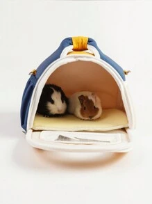 1pc Foldable Breathable Fabric Guinea Pig Carrier Bag, Portable For Small Pets Travel All Season - Multicolor - View 11