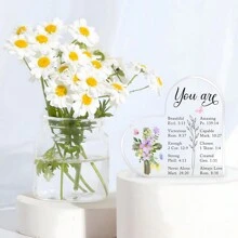 1 件，基督教礼物礼物圣经礼物送给女性圣经经文励志心形亚克力办公桌装饰送给信仰女性的完美生日礼物 - 彩色 - 查看 4