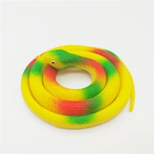 1pc Realistic Rubber Large Green Snake Toy, 80cm Soft TPR Trick Joke Snake Prop - Multicolor - View 5