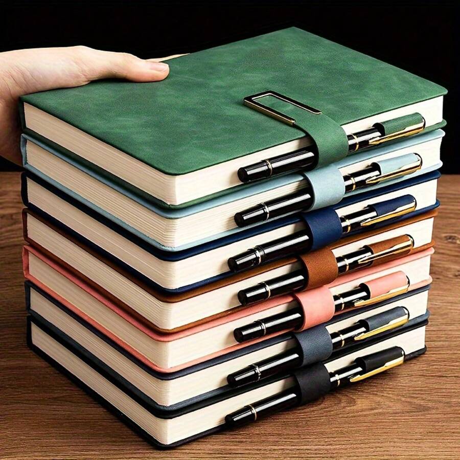 Vintage A5 Leather Notebook With Personalised Soft Cover And Bookmark - Perfect For Business Meetings And University Life - A5 - View 1