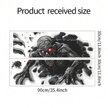 1set(2pcs) Halloween Horror Creative Monster Wall Decal - Multicolor - View 4