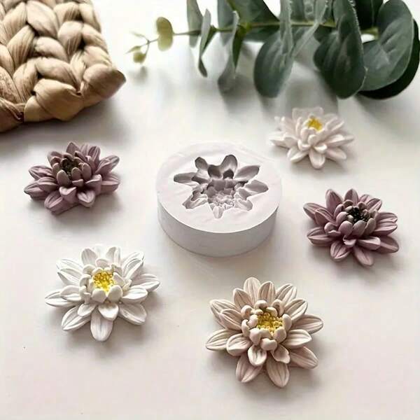 1 pieza Molde de silicona con diseño floral 3D en forma, moldes de flores de loto y margarita hechos a mano, ideal para hacer colgantes de resina, aretes, encantos para llaveros, accesorios de joyería DIY, jabón, velas aromáticas, yeso, resina y arcilla polimérica, de fácil desmoldeo, suministros de decoración para el hogar, regalos para bodas, graduaciones, cumpleaños, fiestas y festivales