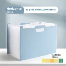 حقيبة ملفات اختبارات رأسية سعة كبيرة 13 فتحة لطلاب المدارس والمكاتب، منظم مستندات متعدد الطبقات A4 محمول، عودة للمدرسة، لوازم مدرسية - النسخة الأفقية - مشاهدة 8