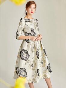 Women Heavy Industry Light Luxury Elegant Jacquard Party Dress Skirt Cocktail Semi Formal Prom Wedding Guest Dress, For Birthday, Graduation, Dinner, Homecoming