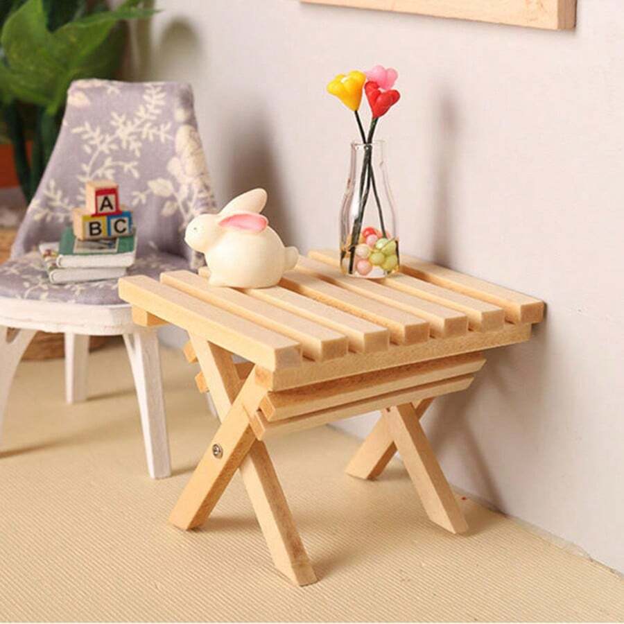 1 件 1:12 迷你沙发椅模型适用于 Ob11 娃娃屋，DIY 微型家具藤制扶手椅、咖啡桌、木桌、玩具、生日礼物、派对装饰 - 彩色 - 查看 1