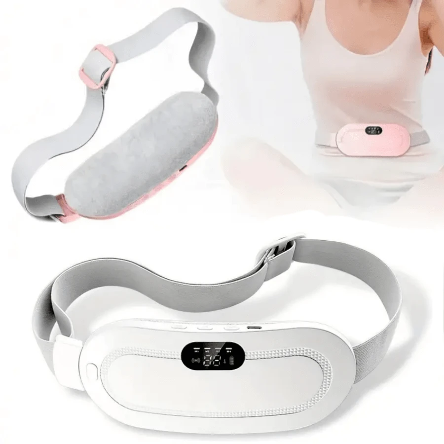 1条无线加热腰带，缓解经期疼痛，3档加热模式和4种按摩模式，便携式加热垫，适用于女性背部和腹部