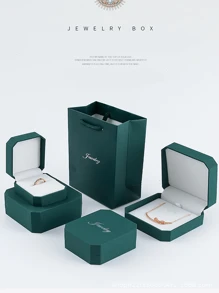 1PC/4PCS 茴香天鹅绒戒指盒、耳环吊坠首饰盒、戒指耳环礼品盒、珠宝展示（珠宝仅用于展示目的） - 多種款式 - 查看 2