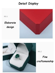 1PC/4PCS 茴香天鹅绒戒指盒、耳环吊坠首饰盒、戒指耳环礼品盒、珠宝展示（珠宝仅用于展示目的） - 多種款式 - 查看 4