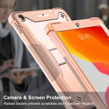 Apple Pink 1pc Champagne Gold Transformer Robot Armor Tablet PC Protective Case, Compatible With IPad (Some Models With Pen Slot) - Champagne - View 4