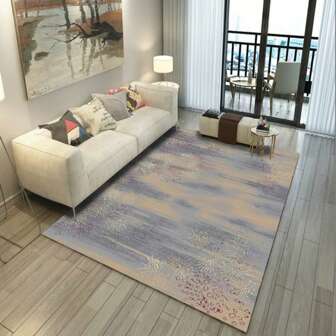 1pc European Style Living Room Carpet, Bedroom Bedside Rug, Crystal Velvet Sofa Coffee Table Carpet, Household Hallway Porch Balcony Window Carpet