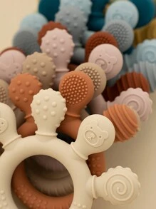 1pc Silicone Teethers Ring For Babies Toddler, Soft Infants Chew Teething Toys Pain Relief