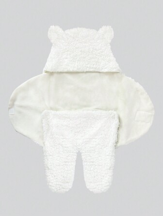 rooya baby 1 件婴儿白色可调节襁褓毯，防惊吓新生儿睡袋，适合秋季日常使用/