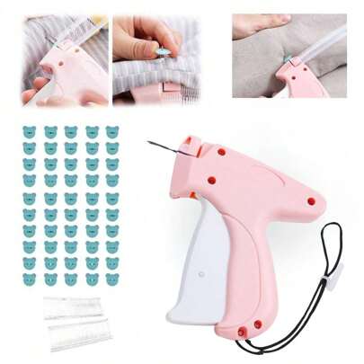 1pc Micro Stitch Gun For Clothing+Nightglow Buckle 50+Glue Needle 660,  Quick Clothing Fixer, Mini Quick Repair Garment Sewing Machine, Handheld Sewing Machine Instant Button Garment Connector.